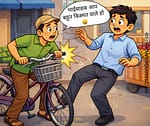 😂 किस्मत वाला या बच गया? 😝🚲🚛